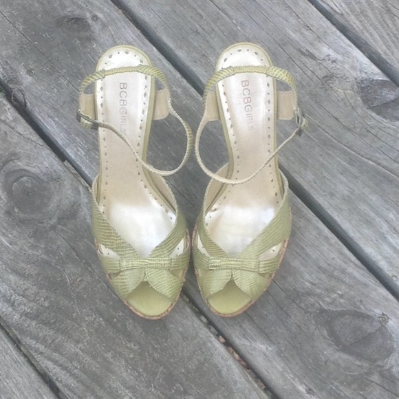 genuine leather cork vintage pumps stiletto olive - Picture 2 of 7